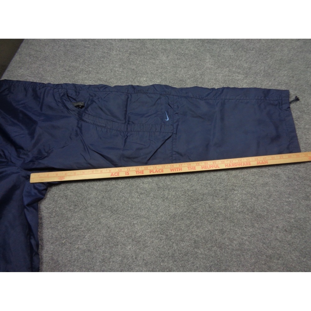 Vtg Nike Track Windbreaker Pants Mens L Blue Cargo Baggy Wide Leg Zip Lined Y2K - Picture 16 of 16